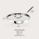 All-Clad D3 Stainless Steel 12 inch Frying Pan With Lid- Made in the USA- The Original Bonded Professional Cookware- Oven Safe & Induction Compatible
