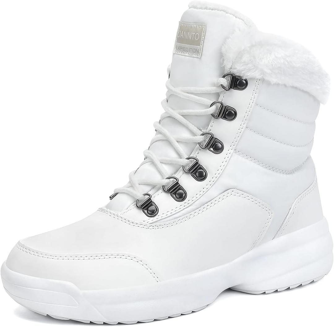 Dannto Women Winter Snow Boots Ladies Warm Fur Lined Ankle Booties Outdoor Water Resistant Furry Shoes (9)