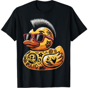Mohawk Rubber Duck Punk Rock Rocker Toddler Boys Kid Men T-Shirt, Small