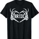 Spooky Bride Skeleton Hands Halloween Engagement Wedding T-Shirt