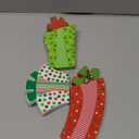 3 Pcs Christmas Table Centerpiece Decoration Red Green Wooden Gift Box Sign Rustic Sanding Tabletop Ornament with Bells for Holiday Xmas Farmhouse Fireplace Tiered Tray Decor