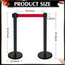 Ferraycle 4 Sets Stanchions with Retractable Belts in 6.6 ft Stainless Steel Crowd Control Stanchion Retractable Belt Barrier Line Dividers for Crowds Queue Line Pole, Easy Assembly (Red Belt)