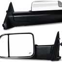 AERDM New towing mirror Chrome cap with Temperature sensor fit 2009-2015 Ram 1500, 2010-2015 Ram 2500 3500 Towing Mirrors w/Turn Signal, Puddle Lights