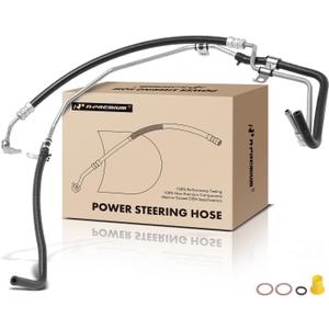 A-Premium Power Steering Pressure & Return Hoses Line Assembly Compatible with Toyota Tacoma 2005-2014, 4.0L, with O-ring & Washer & Bushing, Rack to Cooler