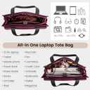 LOVEVOOK Laptop Bag for Women 17.3 Inch Laptop Tote Work Bags Professional Leather Computer Briefcase Waterproof Handbag Shoulder Large Capacity Business Teacher Office Crossbody Purse