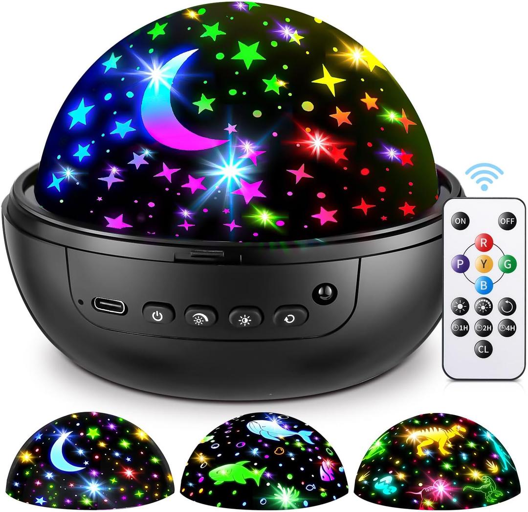 Night Light for Kids, 93 Lighting+3 Films Kids Night Light Projector, Remote+Dimmable Star Projector, 360 Slient Star Lights for Ceiling Projector, Stars for Ceiling Stars,Gifts&Room Decor
