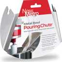 New Metro Design PC-10 Pouring Chute Compatible with KitchenAid Stand Mixer with Stainless Steel Bowl, Silver (Set of 1)