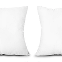 EDOW Throw Pillow Inserts, Set of 2 Lightweight Down Alternative Polyester Pillow, Couch Cushion, Sham Stuffer, Machine Washable. (White, 18x18)