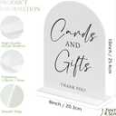 White Arch Acrylic Wedding Sign- 8"x10" Cards and Gifts Sign and Base,1/8" Thick | Modern Calligraphy Arched Acrylic Table Sign for Wedding & Event Party (Cards and Gifts, 8"x10")