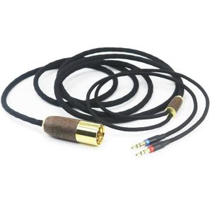 NewFantasia 6.7ft 4-pin XLR Balanced Cable 7N OCC Copper Silver Plated Cord Walnut Wood Shell Compatible with Hifiman Sundara, Ananda, Arya, HE400SE, Edition XS, HE4XX Headphones Dual 3.5mm end