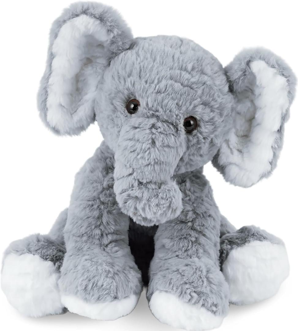Elephant Stuffed Animals Soft Plush Toy for Baby Girls Boys,12" Grey Soft Small Stuffed Elephant Huggable Gifts for Birthday