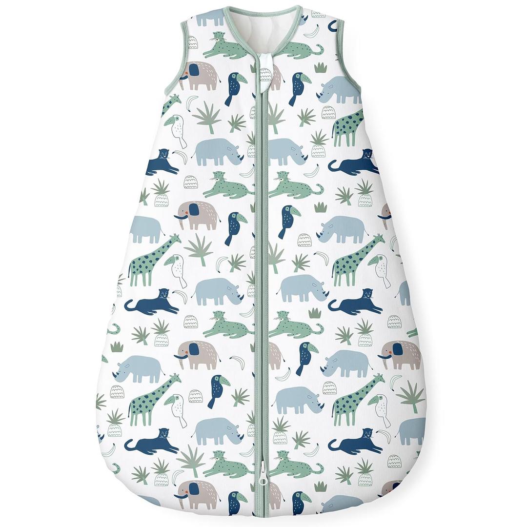 Yoofoss Baby Sleep Sack 12-18 Months, 1.5 Tog Baby Wearable Blanket with 2-Way Zipper, 100% Cotton Organic Fabric Winter Infant Sleeping Sack, Warm Soft Comfy (Large)