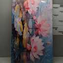 THRLVEART Lotus Bedroom Wall Decor for Women - Pink Flower Wall Decor for Bedroom - Modern Wall Art for Living Room Size 20" x 40"
