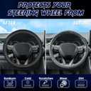 Soft Leather Steering Wheel Cover with Breathable Design and Anti-Slip Grip, Fully Compatible with Tesla, Toyota, Honda, Nissan 14.5-15.2 inch Round Steering WheelSedans and SUVs