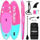 Kids Stand Up Paddle Board with Inflatable SUP Accessories, Non-Slip Comfort Deck Inflatable Paddle Board for Kid, Durable, Lightweight Fin for Youth & Kids (Pink/ Green, 7'10"X 30"X 6")