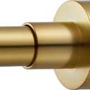 Shower Curtain Rod Tension- Never Rust No Drill Non-Slip Spring Tension Shower Rod, 43"-73" Metal Steel, Gold (43"-73", Gold)