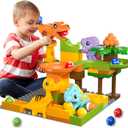 Airkid Marble Runs for Kids 4-8,Marble Run for Kids Ages 3-5 with Dinosaur Building Blocks,Dinosaur Toys,STEM Building Toys with 4 Marble Track Compatible with Major Brands