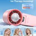 Portable Handheld Turbo Fan with Ice Cooler, 199 Speed Personal Fan,5500mAh Rechargeable,20H Cooling Time, 20000 RPM Powerful Silent Motor, Summer Essential for Travel/Outdoor/Office, Pink
