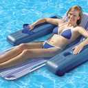 Poolmaster Caribbean Retro Floating Chaise Pool Lounge Chair for Adults