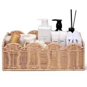 Storage Basket Wicker Baskets for Home, Living Room, Bedroom, Toilet Basket for Over Toilet Storage Shelf, End Table, Shelves and More(Natural) (beige)