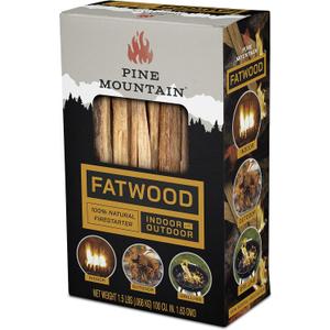 Pine Mountain, Fatwood StarterStikk, Natural Firestarting Sticks for Campfire, Fireplace, Wood Stove, Fire Pit, Indoor & Outdoor Use, 1.5 pound