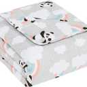 CuteKing Weighted Blanket for Adults: Weighted Blanket with Premium Glass Beads - Thick Blanket for Adult All Season(15lbs, 48"x72", HappyPanda) (10-white Plaid)