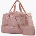 Weekender Bags for Women, BAGSMART Travel Duffel Bags with Shoe Compartment,Personal Item Travel Bag for Airlines, Carry on Overnight Tote Bag with Toiletry Bag(Dark Pink,2pcs)