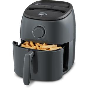 Dash Tasti-Crisp™ Air Fryer - AirCrisp® Technology - Compact Design with Adjustable Temperature Control - Nonstick Fry Basket & Auto Shut-Off Feature - 2.6 Quarts - Cool Grey, 2.6 Qt.