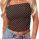 Trendy Queen Women's Strapless Bandeau Tube Tops Stretchy Butter Soft Summer 2026 (Brown, M)