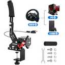aikeec USB Handbrake Clamp for PC Sim Racing Games G25 G27 G29 T500 FANATECOSW DIRT RALLY Windows (Black, XBOX)
