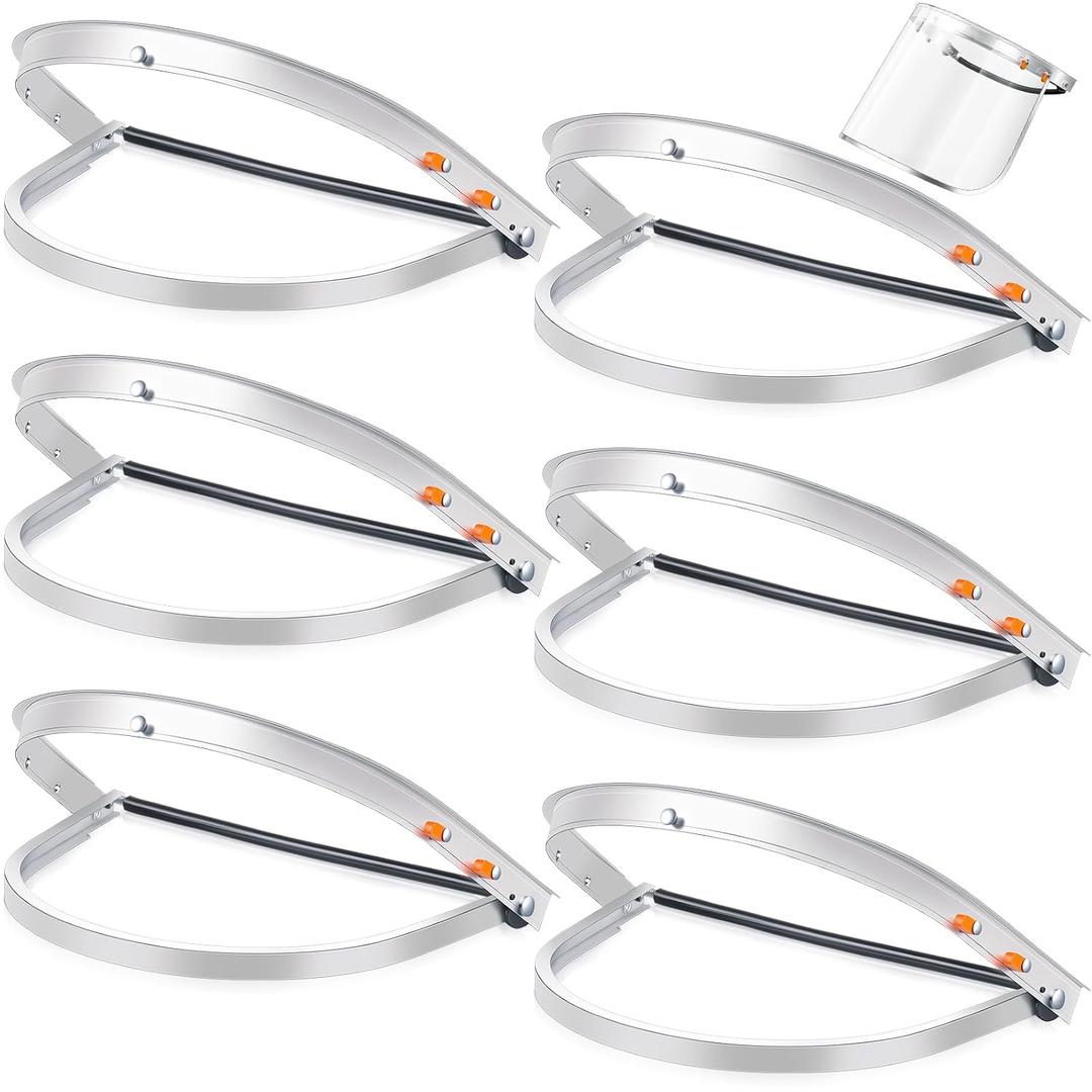 Zonon 6 Pcs Aluminum Face Shield Adapter for Grinding Cutting Cap Style Hard Hat Safety Face Mask Shield Visor Bracket (White), 1 Count