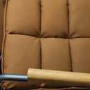 Home Office Desk Chair, Leather Ergonomic Computer Chair with Wheels and Oak Arms, Adjustable Height Rolling Swivel Executive Chair, Rust Brown, 18.1" x 25.6" x 25.2" x 38.2"