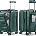 20IN Carry On Luggage Airline Approved - Expandable Hardside Suitcase with 16" Laptop Compartment, Cup Holder, Phone Mount, USB Port,TSA Lock, 360Spinner Wheels (Forest Green)