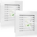 2pcs 14" x 14" Premium Aluminum Gable Vents with Screen, Paintable Design -Ideal for Attic and Shed Ventilation, Vent Opening 12"x12"(White 14" x 14"-2 Pack)