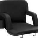 VEVOR Stadium Seat with Back Support, Wide Bleacher Seat Back, Folding Portable Padded Reclining Chair with Hook Pocket Cupholder, Ideal for Sport Event Beach Camping Concert