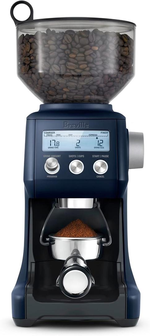Breville BCG820DBL Smart Grinder Pro for Coffee and Espresso, Damson Blue