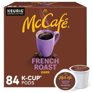 McCafe French Roast, Keurig Single Serve K-Cup Pods, Dark Roast Coffee Pods, 84 Count, BB 2026-06-08