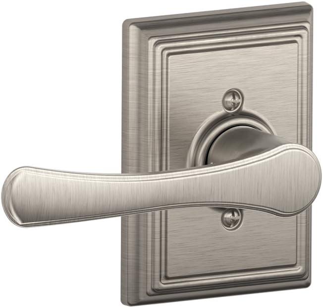 SCHLAGE Avila Lever with Addison Trim Non-Turning Lock, Satin Nickel (F170 VLA 619 ADD)
