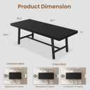 GarveeHome 63-83" Extendable Dining Table, Industrial Rectangular Dining Room Table for 6-8 People, Expandable Kitchen Table with Heavy Duty Metal Frame for Dining Room, Kitchen & Parties, Black, 35.43"D x 86.61"W x 30"H