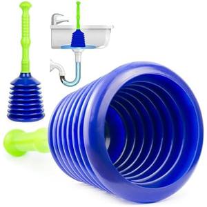 Luigi's Large Sink Plunger - Shower Drain Clog Remover - for Clogged Drain in Kitchen, Bathroom, Baths, Waste Pipes - Heavy Duty, Powerful Toilet Plungers with Large Bellows