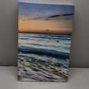 Canvas Wall Art Beach Sunset Ocean Waves Wall Decor 3 Pieces x 16" x 24" Modern Seascape Canvas Artwork Contemporary Nature Pictures Painting Giclee Prints Framed Ready to Hang for Home Decoration