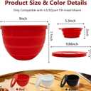 Silicone Bowl Liner for KitchenAid Mixer 4.5/5QT, Collapsible Mixing Bowl Insert with Airtight Lid, Food Grade Silicone KitchenAid Stand Mixer Bowl Liner, Heat Resistant, Dishwasher Safe, 1 Pack (Red)