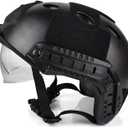 Airsoft Helmet,Fast PJ Type Helmet with Airsoft Goggles Front NVG Mount and Side Rail for Airsoft/Paintball Outdoor Activities, Medium