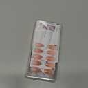 BTArtbox Press On Nails Short - Chrome French Tip Almond Press On Nails with Glue for Women, Opaque Soft Gel Glue On Nails in 16 Sizes - 32 Stick On Nails Kit, Coastal Glow