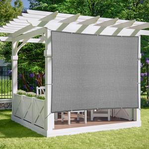 5' x 7' Gray Sun Shade Sail Straight Edge with Grommets UV Block & Water Permeable Canopy Cover for Patio, Garden, Backyard, Yard & Outdoor