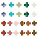 FASHEWELRY 22Pcs Mini Cross Gemstone Beads Bulk Assorted Tiny Pocket Easter Crosses Crucifix Crystal Natural Stone Cross Charm Beads for Bracelets Earring Necklace Jewelry Making