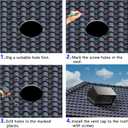 Roof Vent Cap 6 Inch Removable Rooftop Black Exhaust Iron Vent Cap with Damper for Ventilation System