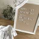 Cappuccino Felt Letter Board Back to School Sign with Rustic Wood White Frame - Farmhouse Letter Board Sign with Stand - Baby Announcement 12x16 Felt Board Changeable Message Board with 350 Letter Set