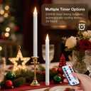 yunsheng 11 Inches Flameless Taper Candles Flickering with Remote & Timer, Set of 6 Battery Operated LED Window Candles, White Plastic LED Candlestick with 3D Wick for Christmas Wedding Home Decor