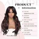 Aisaide Long Wavy Highlight Brown Layered Wig with Curtain Bangs for Black Women Synthetic Ombre Brown Layered Wig Long Wavy Highlight Blonde Shaggy for Women 24 inch